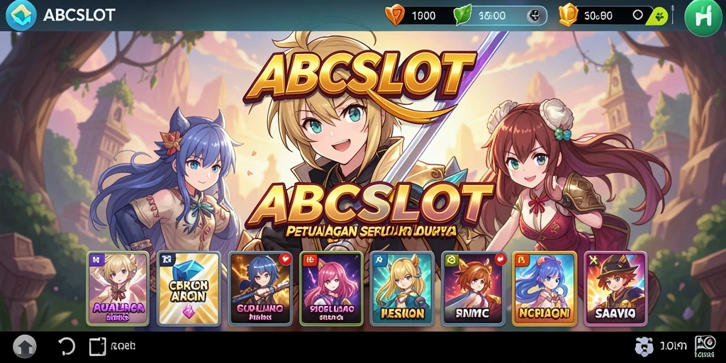 Screenshot gameplay ABCSLOT menampilkan petualangan karakter anime.