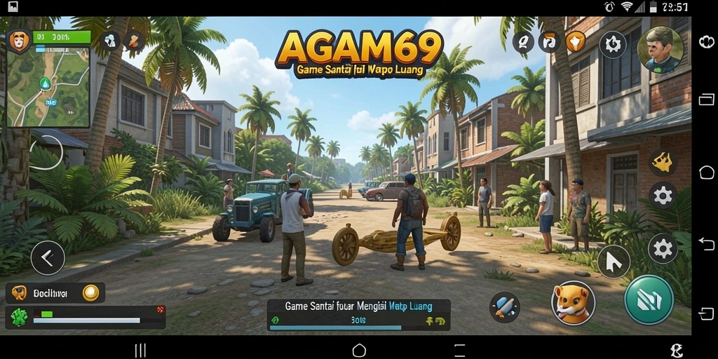 Tampilan gameplay AGAM69 yang penuh warna dan menghibur.