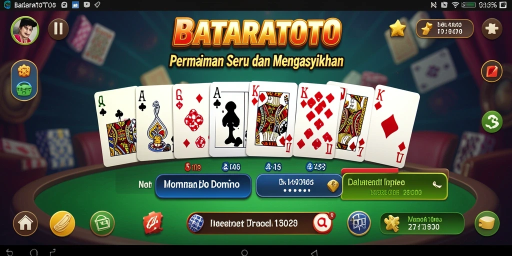 Tampilan gameplay seru dari BATARATOTO dalam permainan Domino.