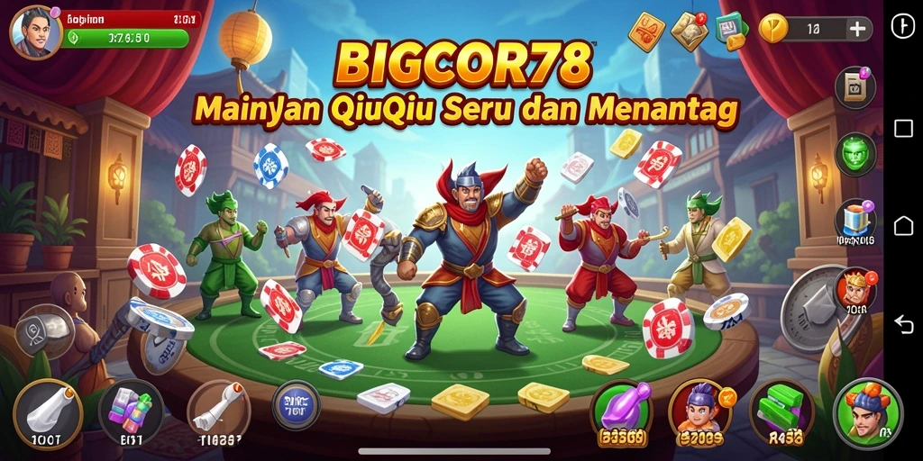 Tampilan menarik dari gameplay QiuQiu di BIGCOR78.