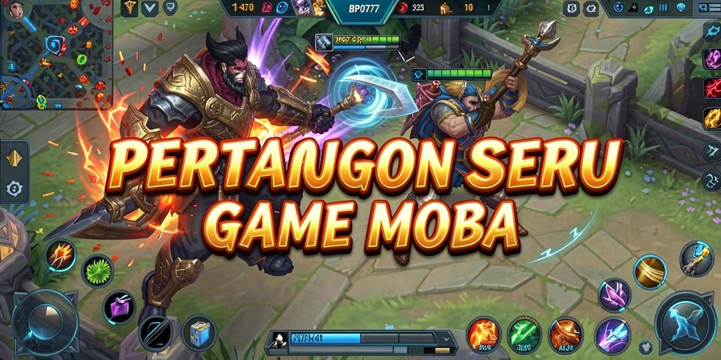 Screenshot utama BPO777 menampilkan aksi pertempuran tim yang seru.