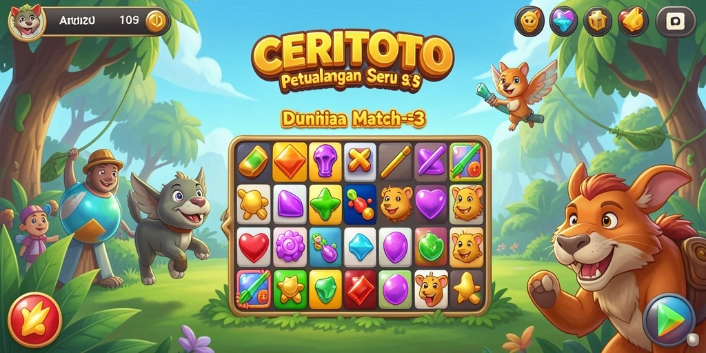 Tampilkan gameplay seru CERITOTO yang menantang di setiap level.