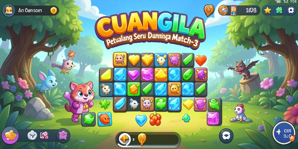 Gameplay seru CUANGILA dengan elemen Match-3 yang menantang.