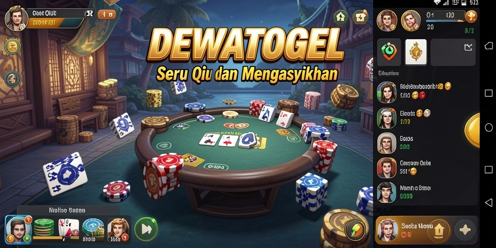 Gameplay seru DEWATOGEL yang menampilkan permainan QiuQiu.