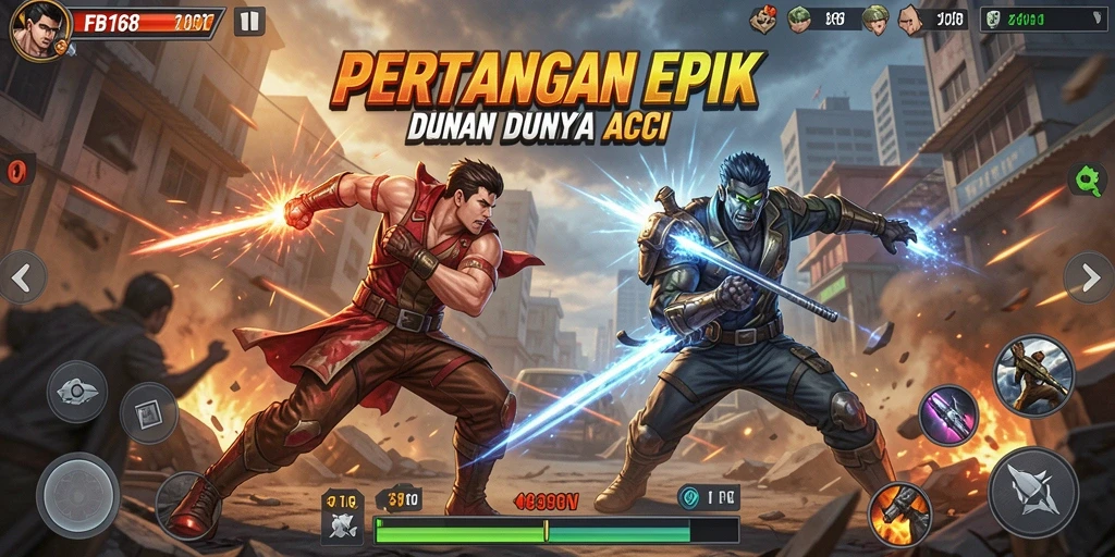 Screenshot FB168 menampilkan aksi pertarungan yang mendebarkan.
