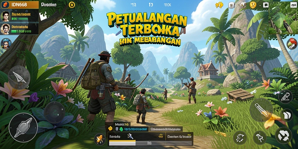 Tangkapan layar IDN668 menampilkan petualangan seru dalam dunia terbuka.