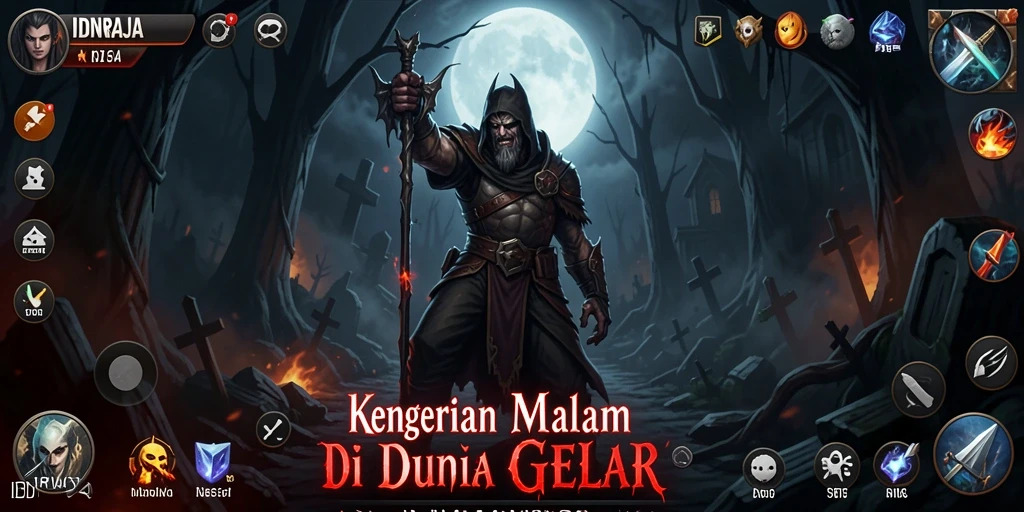 Pemain menjelajahi ruangan gelap dengan suasana menyeramkan.