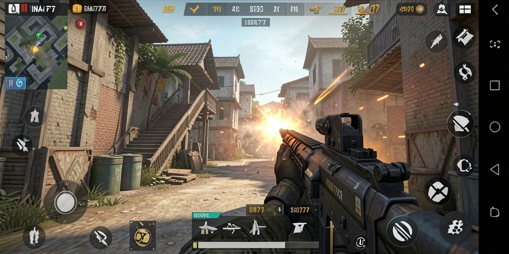 Tangkapan layar gameplay <strong>INA777</strong> menunjukkan aksi tembak-menembak yang mendebarkan.