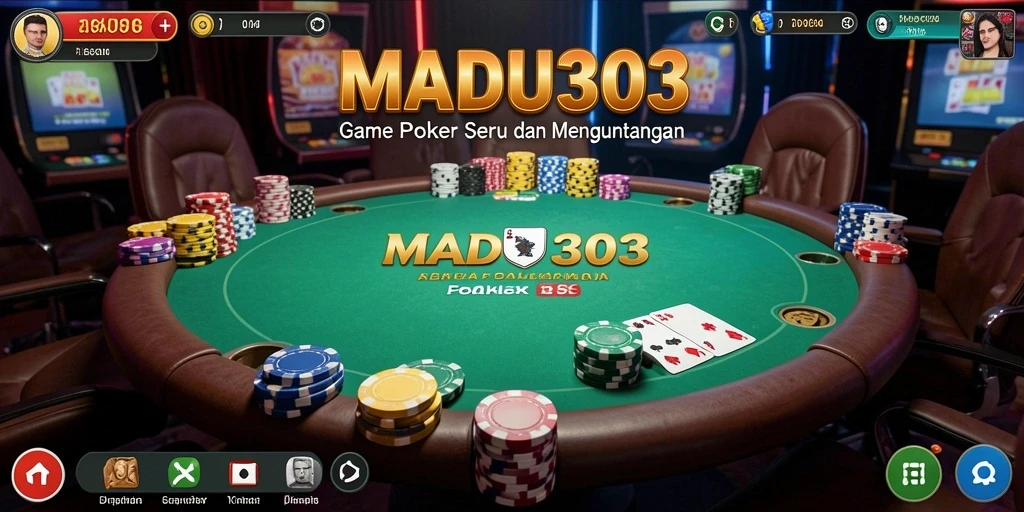 Tampilan gameplay poker yang seru di MADU303.