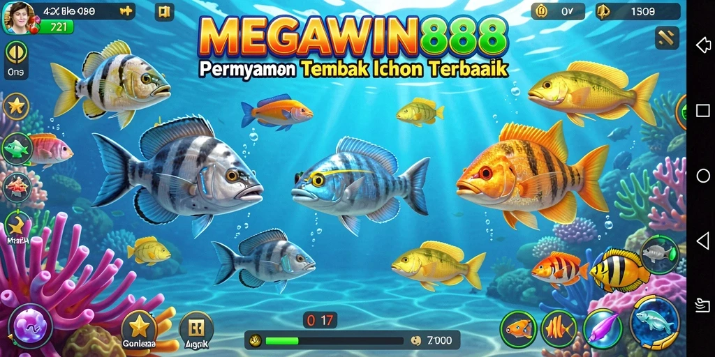 Tampilan menembak ikan seru dan menantang di MEGAWIN888.