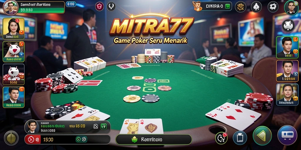 Screenshot gameplay MITRA77 yang menampilkan keseruan bermain Poker.