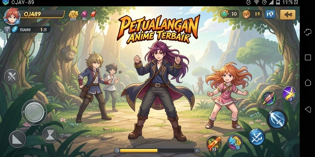 Screenshot gameplay OJA89 menampilkan aksi seru dalam dunia anime.