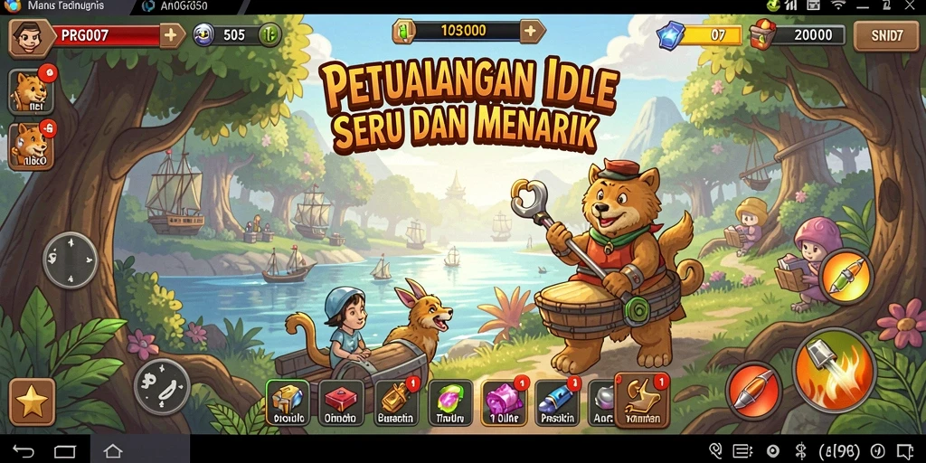 Tampilan gameplay seru dengan fitur Idle yang menarik.