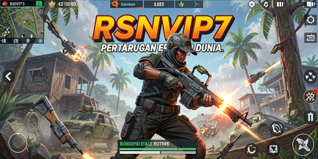 Tampilan gameplay menegangkan dalam RSNVIP7 dengan pertarungan antar pemain.