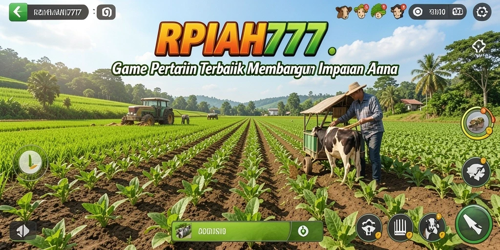Tampilan menarik gameplay RUPIAH777 saat berkebun.