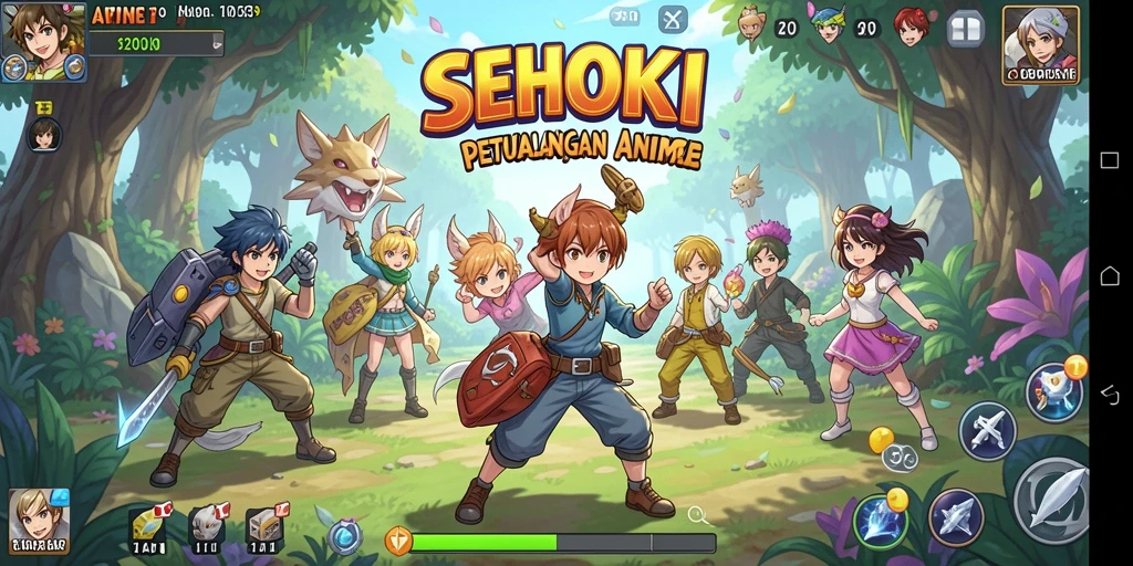 Tampilan gameplay SEHOKI dengan karakter Anime beraksi.