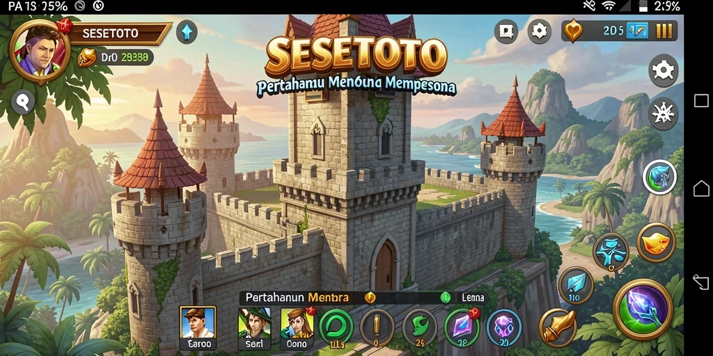 Tangkap momen mendebarkan dari gameplay Tower Defense SESETOTO.