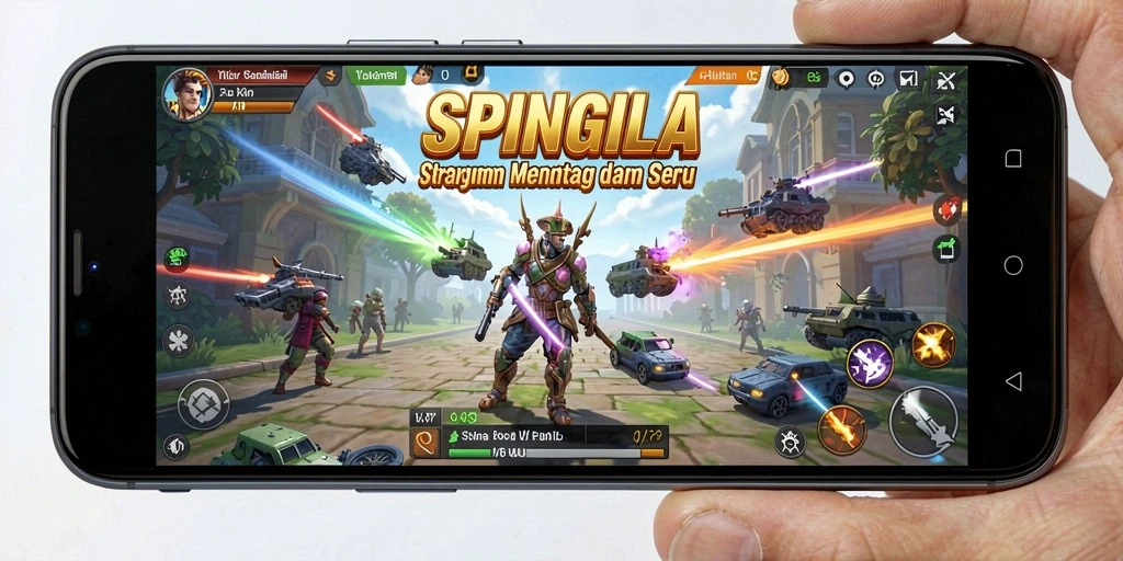 Tangkapan layar SPINGILA menampilkan aksi strategi yang mendebarkan dan gameplay yang menarik.