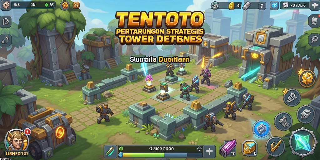 Tampilan gameplay TENTOTO yang mendebarkan di dunia Tower Defense