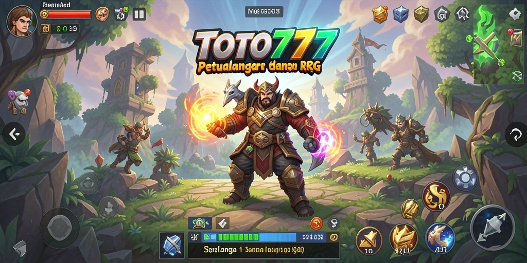 Tangkapan layar gameplay TOTO777 yang menampilkan pertempuran RPG yang intens.