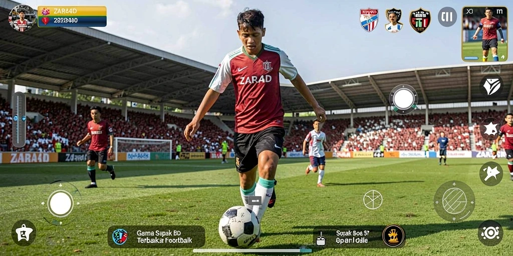 Tampilan seru gameplay sepak bola di <strong>ZARA4D</strong> dengan aksi mendebarkan.